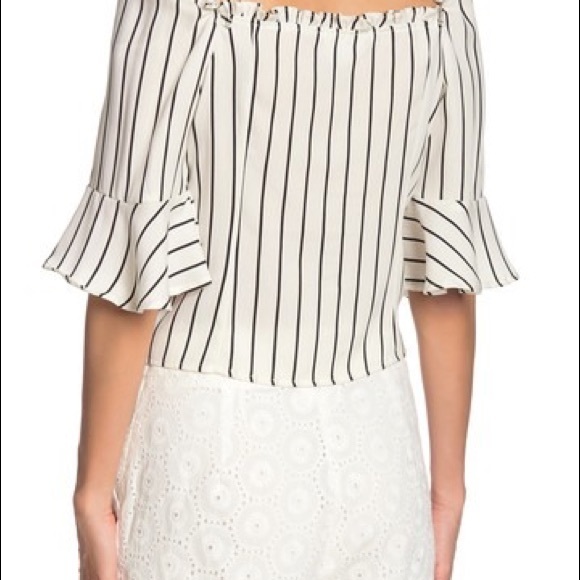 Line & Dot Eliza Ruffle Square Neck Top XS NWT NEW - Picture 3 of 4